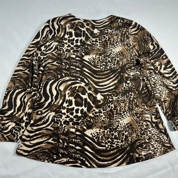 Stylish Animal Print Long Sleeve Top - Picture 2 of 8
